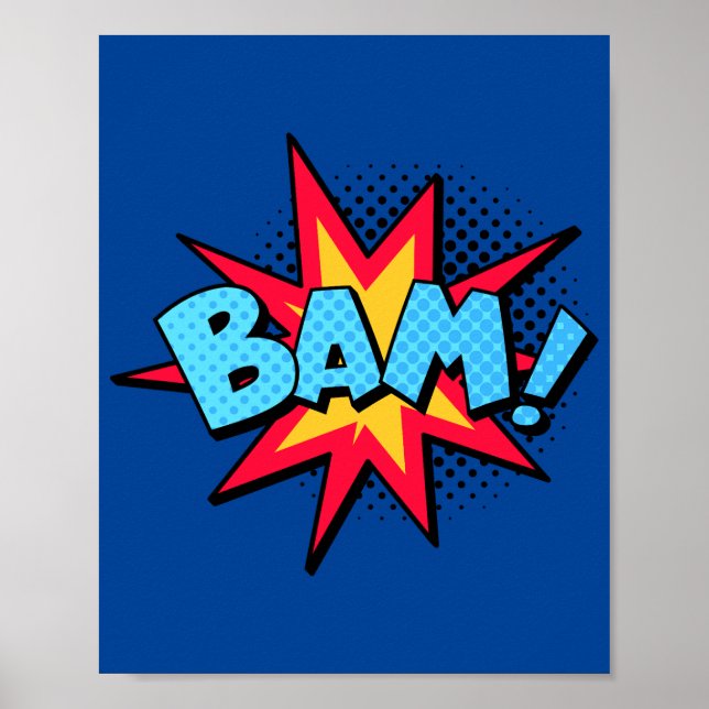 Bam! Dynamic Pop Art Comic Burst Poster (Vorne)