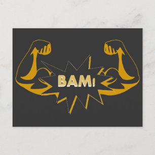 BAM! Postkarte für Anhänger oder Fitness