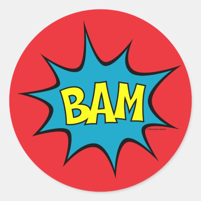 Bam! Runder Aufkleber (Vorderseite)