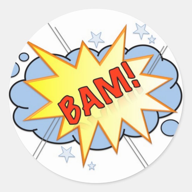 Bam! Vintager Comic-Aufkleber Runder Aufkleber (Vorderseite)
