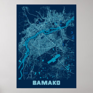 Bamako - Mali Peace City Map Poster