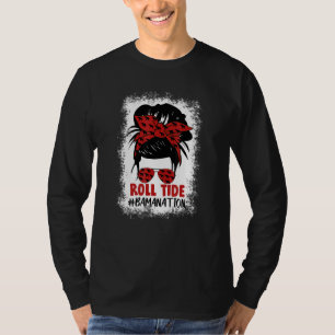 Bamanation Roll Tide Alabama Messy Bun Hair Graphi T-Shirt