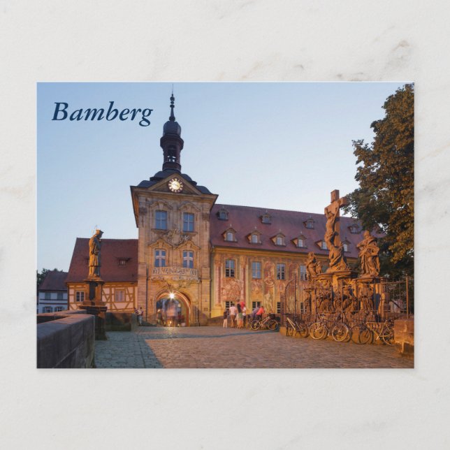 Bamberg an der Obere Brücke Postkarte (Vorderseite)