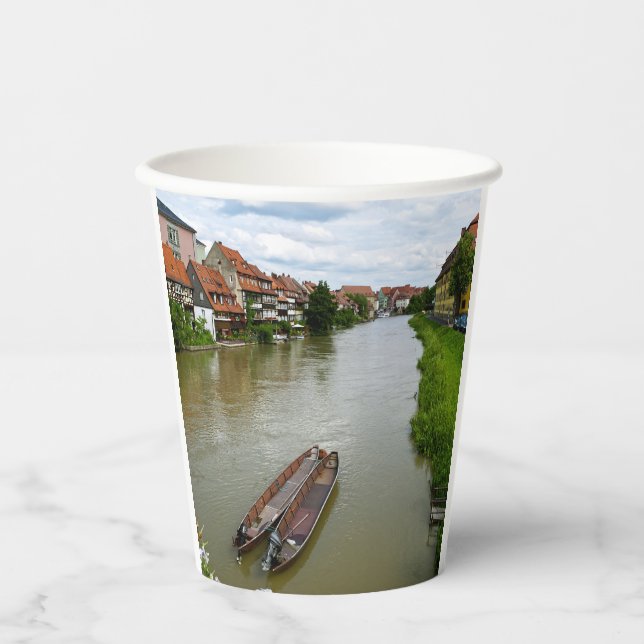 Bamberg Bayern Regnitz Fluss Malerei Effekt Kunst Pappbecher (Vorderseite)