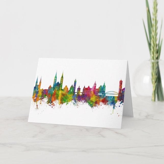 Bamberg Deutschland Skyline Karte (Vorderseite)