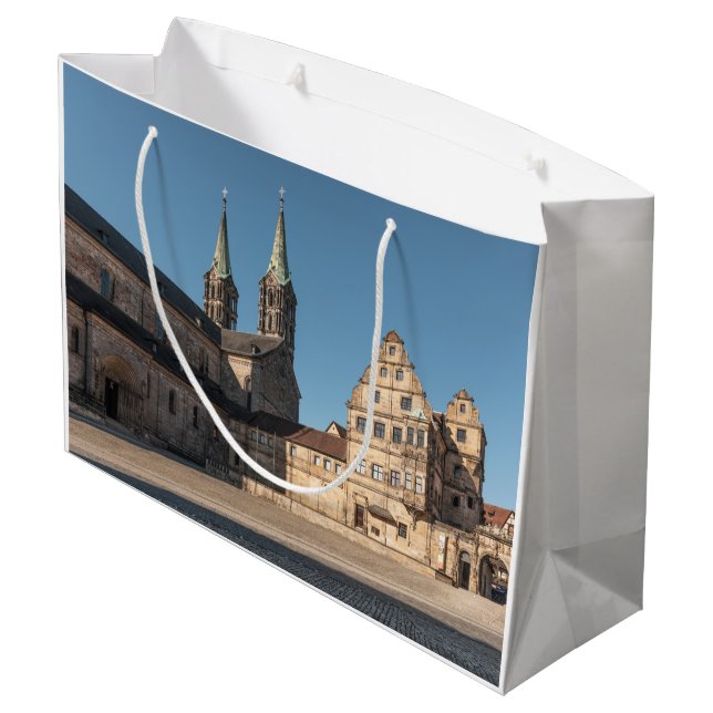 Bamberger Dom, Deutschland Große Geschenktüte (Rückseite Schrägansicht)