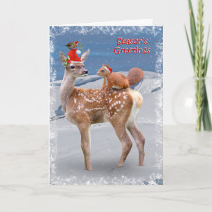 Bambi et la carte de Noël des amis