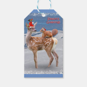 Bambi und Freunde Weihnachtsgeschenk Tag Geschenkanhänger