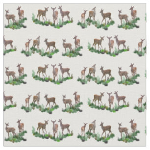 Bambi-Wiesen-Stoff (Farbe wählen) Stoff