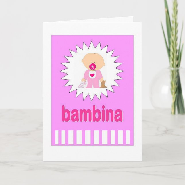 Bambina - neues Baby auf italienisch Karte (Vorderseite)