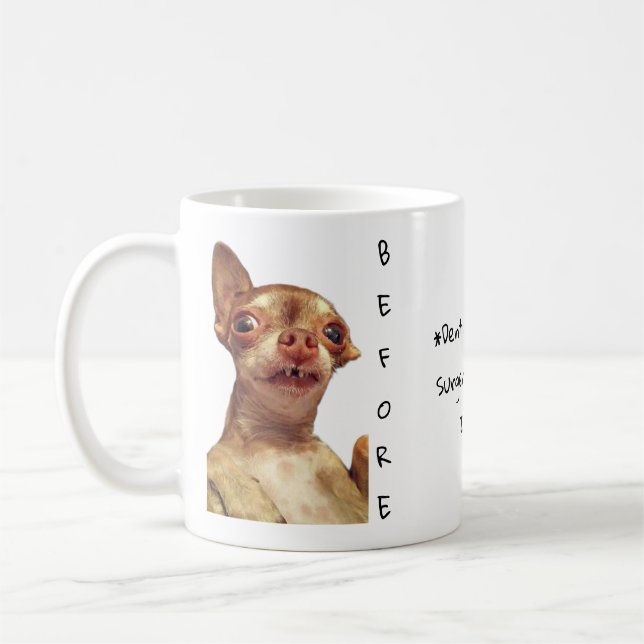 Bambi's Tasse vor und nach dem Kaffee (Links)