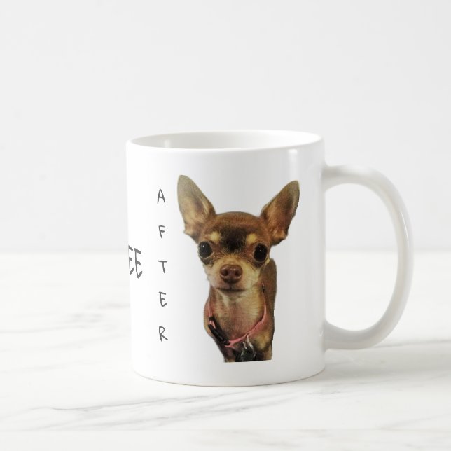 Bambi's Tasse vor und nach Kaffee (Rechts)