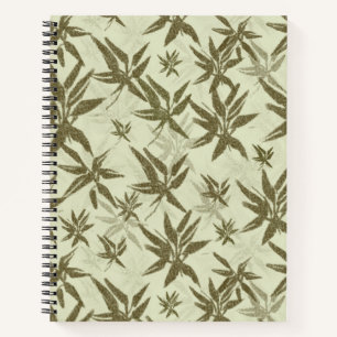 Bamboo auf Beige Bleche - nahtloses Oberflächenmu Notizbuch
