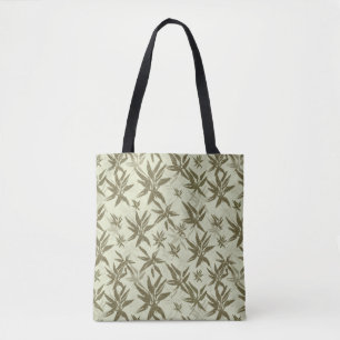 Bamboo auf Beige Bleche - nahtloses Oberflächenmu Tasche