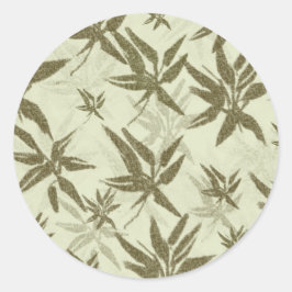 Bamboo auf Beige Bleche - nahtloses Oberflächenmus Runder Aufkleber