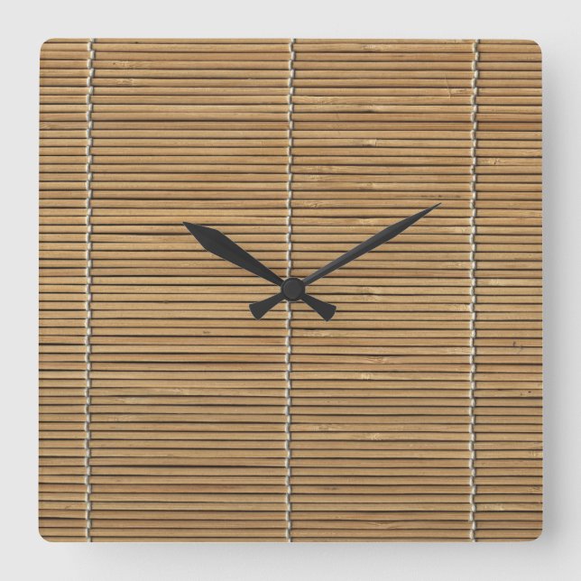 Bamboo Beach Mat Square Uhr (Vorderseite)