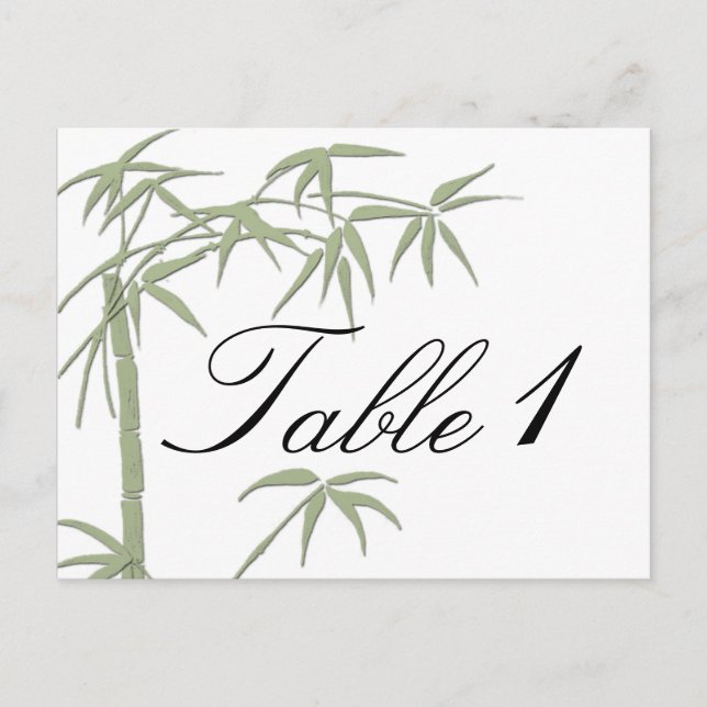 Bamboo Beauty Wedding Tischnummer (Vorderseite)