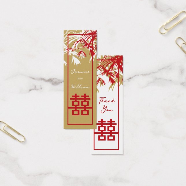 Bamboo Blätter Doppel Happiness Hochzeitsmarken (Büro)