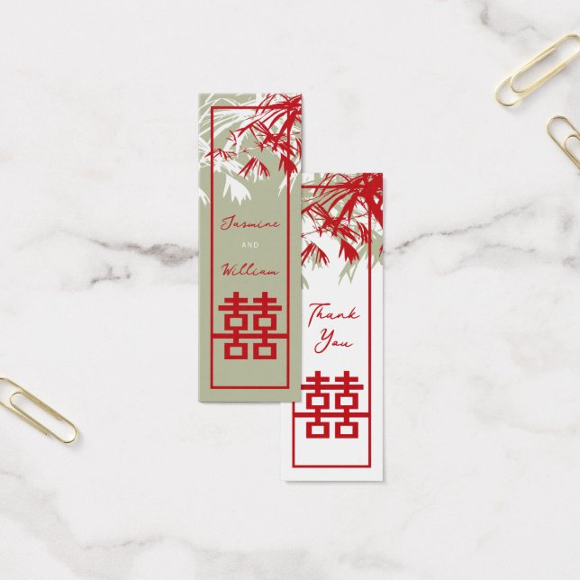 Bamboo Blätter Doppel Happiness Hochzeitsmarken (Büro)