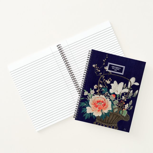 Bamboo Blume Korb Ohara Koson Illustration Notizbuch (Innenseite)