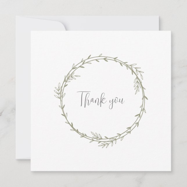 Bamboo Boho Botanischer Leaf Soft Elegante Grüne Dankeskarte (Vorderseite)