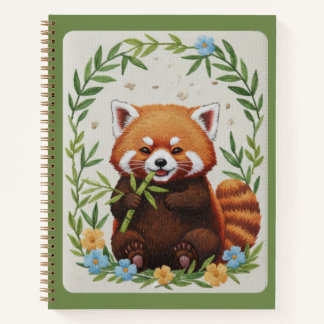 Bamboo Buddy Embroidered Red Panda Journal Notizbuch