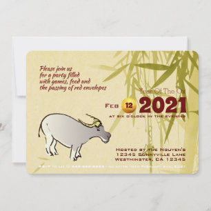 Bamboo Cartoon Ox Chinesisches Neujahr 2021 HFInv