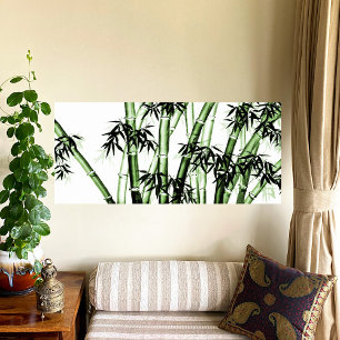 Bamboo Chinesische Kunst - eins - grün Fotodruck