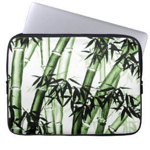 Bamboo Chinesische Kunst - eins - grün Laptopschutzhülle