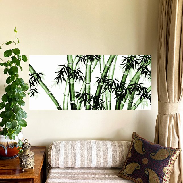 Bamboo Chinesische Kunst - eins - grün Poster (Von Creator hochgeladen)