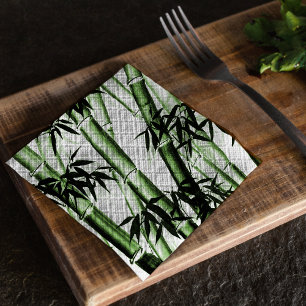 Bamboo Chinesische Kunst - eins - grün Serviette
