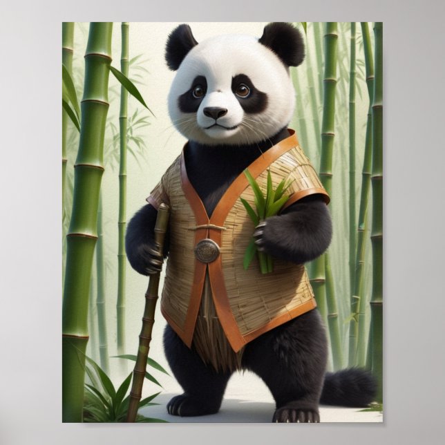 Bamboo-Clad Panda Charm Poster (Vorne)
