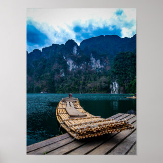 Bamboo-Floß im Khao Sok Nationalpark Thailand Poster