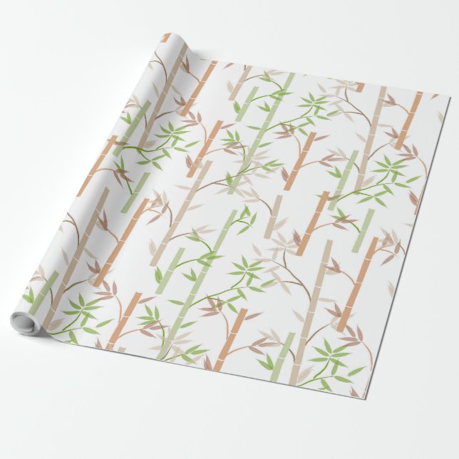 Bamboo Foliage Orientale Blätter Geschenkpapier (Ungerollt)