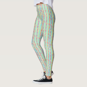 Bamboo Forest Mid Century Modernes Aqua Leggings