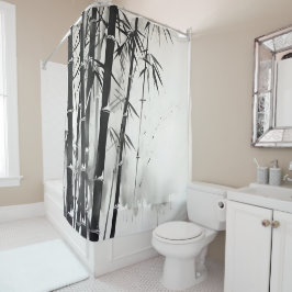 Bamboo Forest Tinte Malerei Duschvorhang