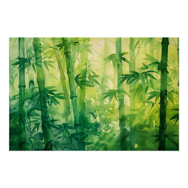 Bamboo Forest Watercolor Poster (Vorderseite)
