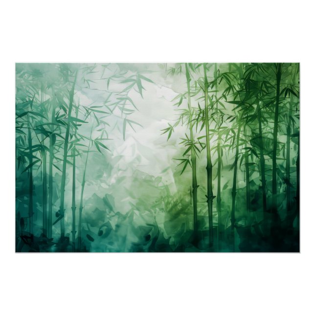 Bamboo Forest Watercolor Poster (Vorderseite)