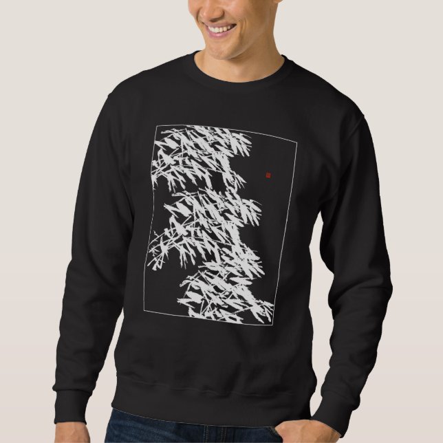 Bamboo Graphic Bamboo Silhouette Botanical White a Sweatshirt (Vorderseite)