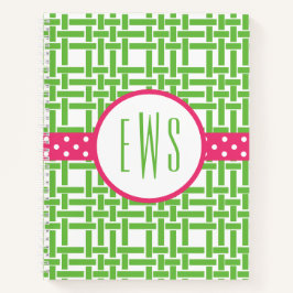 Bamboo & Grosgrain Mit Monogramm SpiralNotebook Notizbuch