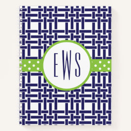 Bamboo & Grosgrain Mit Monogramm SpiralNotebook Notizbuch