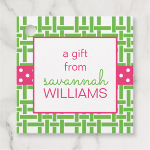 Bamboo & Grosgrain Personalisiertes Geschenk oder  Geschenkanhänger