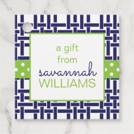 Bamboo & Grosgrain Personalisiertes Geschenk oder Geschenkanhänger