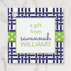 Bamboo & Grosgrain Personalisiertes Geschenk oder  Geschenkanhänger