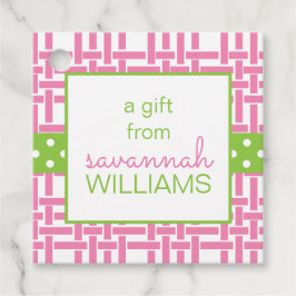 Bamboo & Grosgrain Personalisiertes Geschenk oder Geschenkanhänger