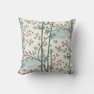 Bamboo Grove Birds Throw Kissen