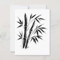 Bamboo Ink Illustration - Minimalistische Zen-Post