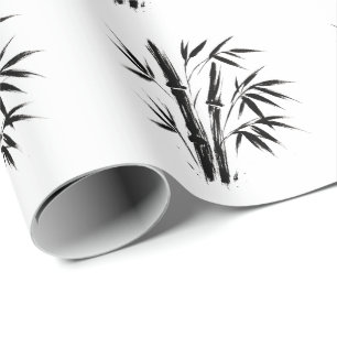 Bamboo Ink Illustration - Zen Design Geschenkpapier