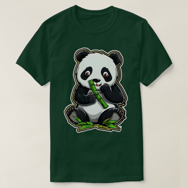 Bamboo Liebe Endearing Panda Eating 2 T-Shirt (Design vorne)