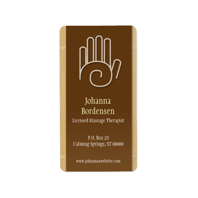 Bamboo Massage Therapy Shipping Label Adressaufkleber (Vorne)